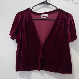 Maroon velvet top